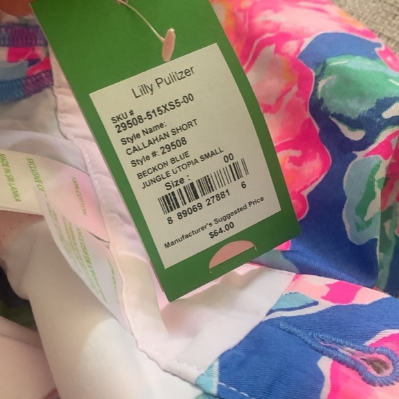 Lilly Pulitzer Callahan Shorts Beckon Blue Jungle Utopia Floral Print Size 00‎ - Picture 8 of 12